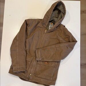 Carhartt Tan Hooded Puffer Jacket